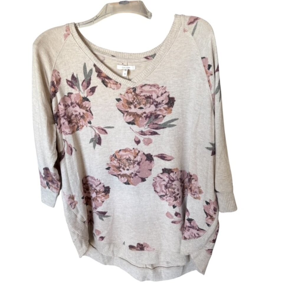 NWT Women's Plus Maurices Sweater, Spring, Cream Floral, Size 1 (1X)